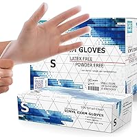 Vista 9 de Dre Health Guantes desechables sin polvo, guantes de vinilo transparente para examen médico, paquete de 100, pequeños