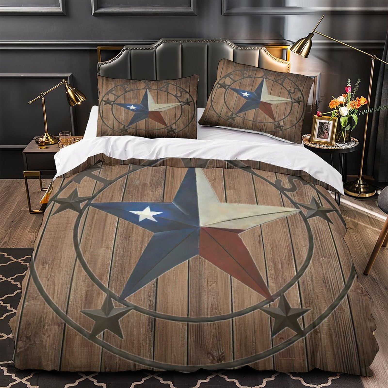 Housse de couette 140x200 imprimé 3D étoile du Texas super douce pour ado