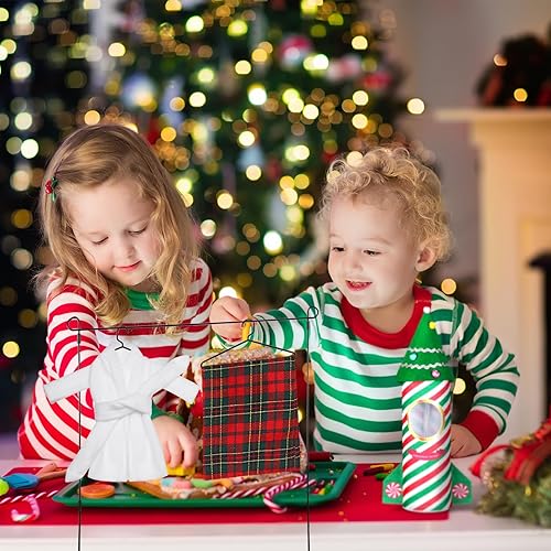 Miniatura 2 de Aoriher Juego de 6 accesorios de muñeca elfo de Navidad con sobre de Navidad de elfo, ropa de cohete, saco de dormir, albornoz, hamaca de elfo de