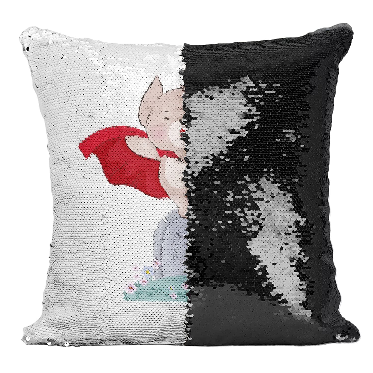 Coussin sequin noir vampire ourson mignon pour la décoration d'Halloween