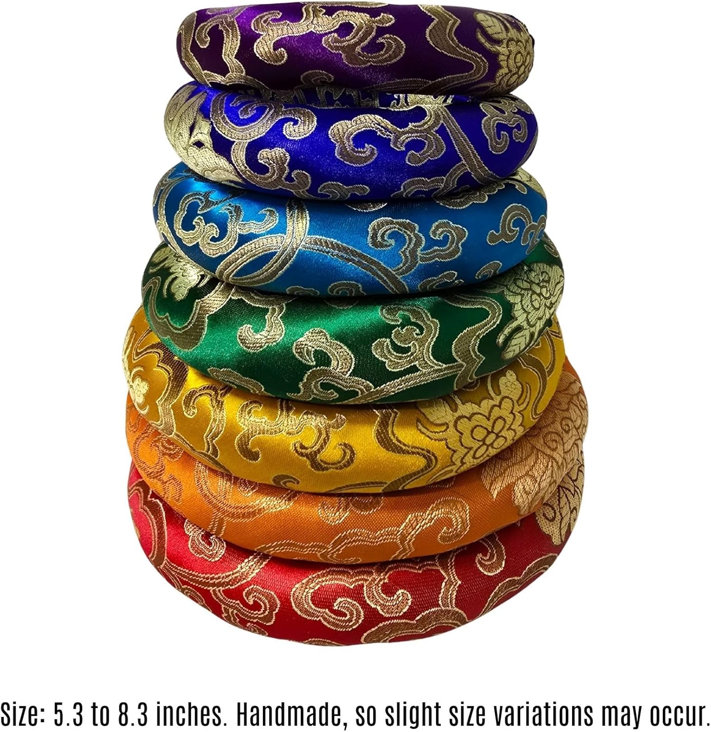 7 Pieces Handmade Singing Bowl Cushion Set, Singing Bowl Accessory Pillow Pad for 6-12 Inch Tibetan Crystal Sound Bowl