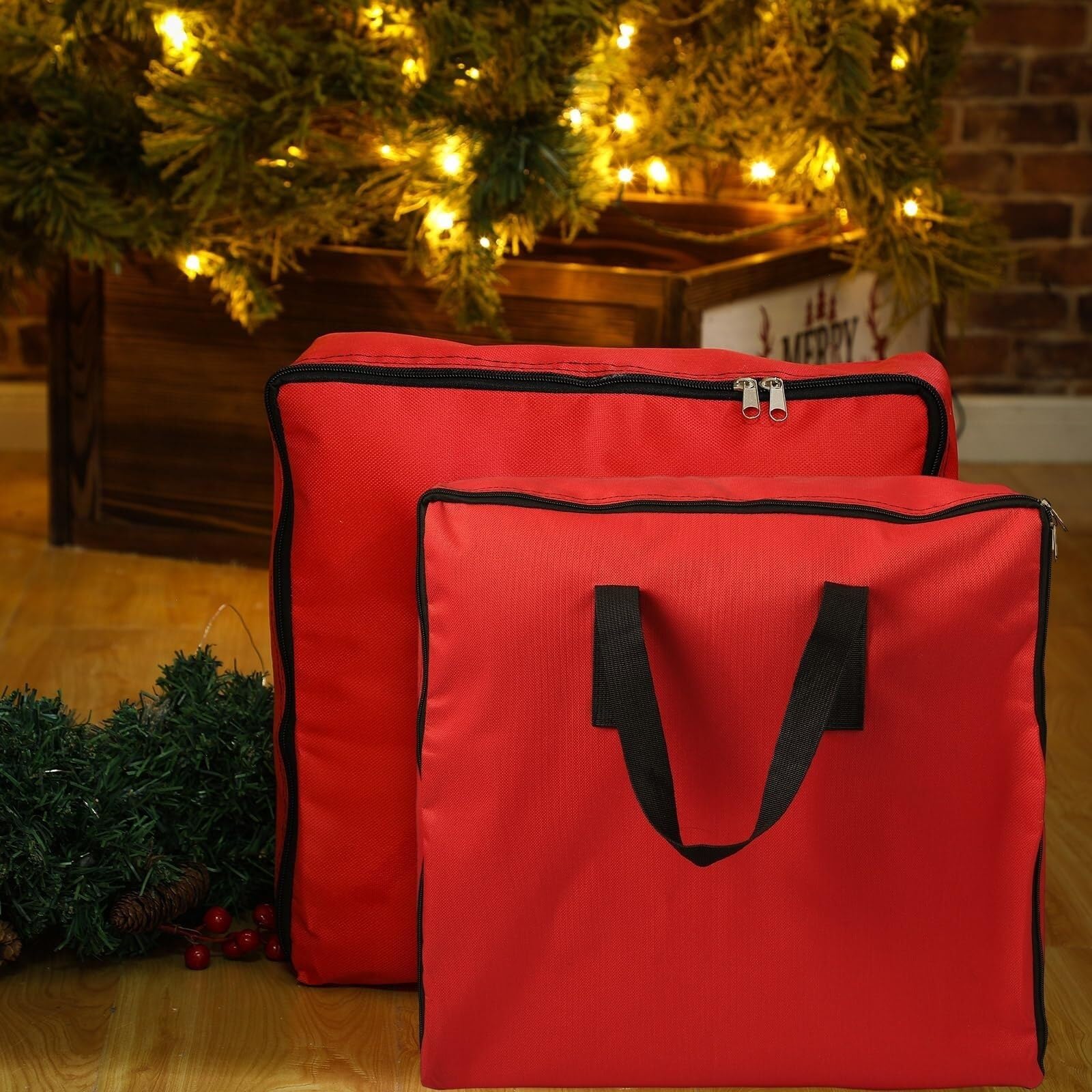 Tasche Weihnachtsbaum-Aufbewahrungstasche Aus Oxford-Stoff Mit Griff Und Reißverschluss, Aufbewahrung Von Weihnachtsbaumdekorationen Weihnachtsbaum(Grün)