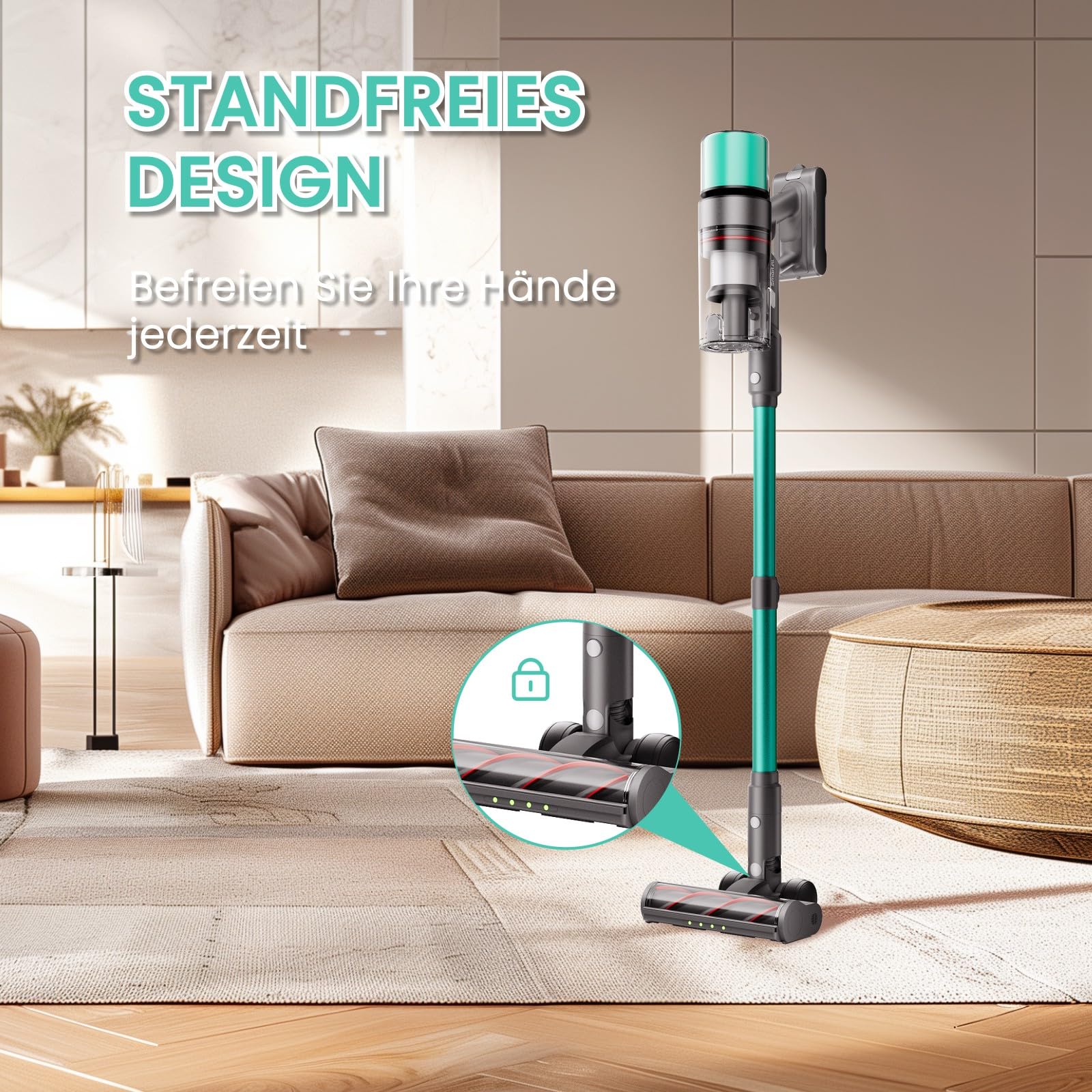 V5 Akku-Staubsauger Selbststehend, 55 kPa, 600 W, 80 Min | Kabelloser Staubsauger Mit AUTO-Modus, HEPA-Filter Und Anti-Tangle-System Für Teppiche, Hartböden Und Tierhaare