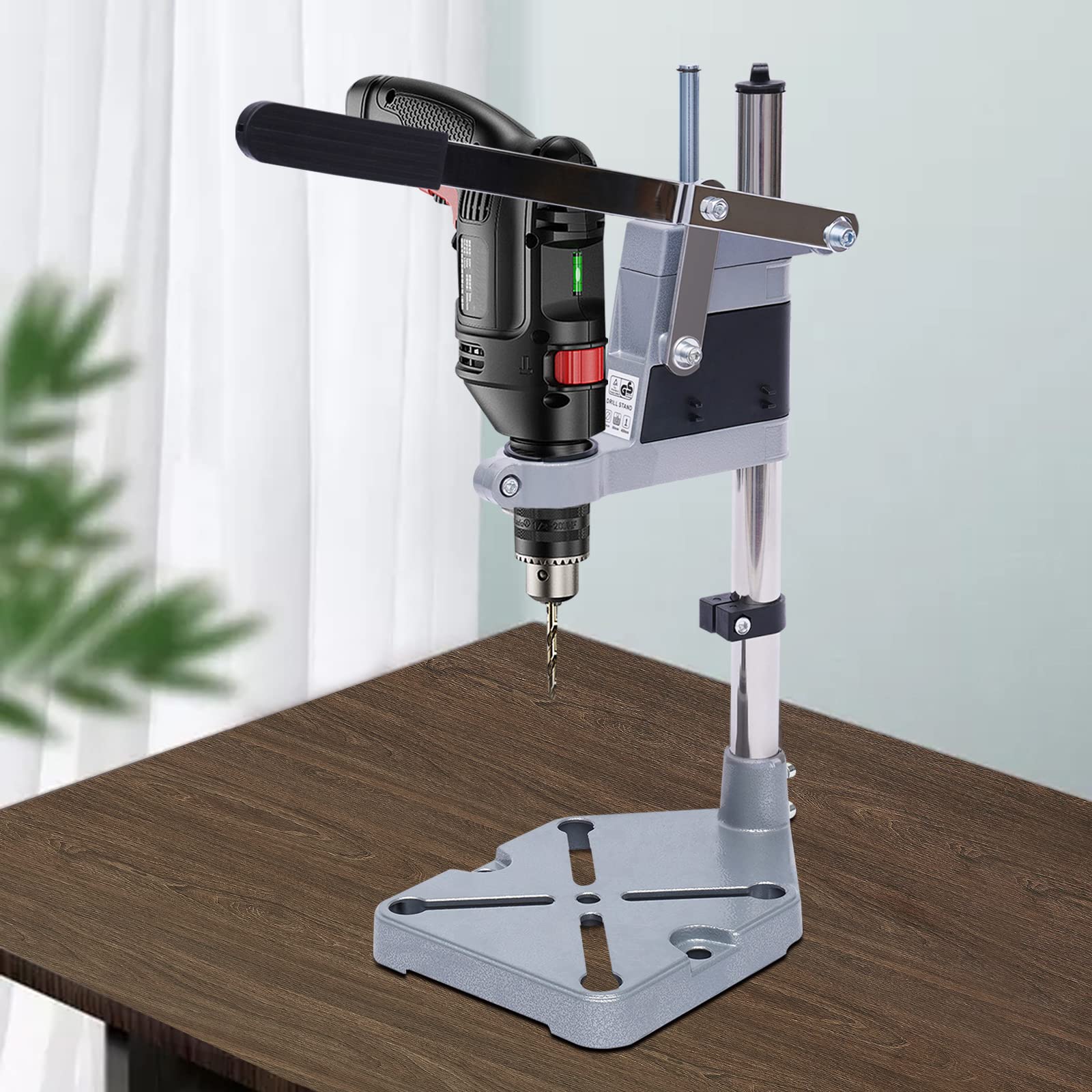 Floor Drill Press Stand Table, Double-Hole Workbench Repair Tool Clamp Height Adjustable, Drill Press Stand for Drilling Collet, Drill Press Table