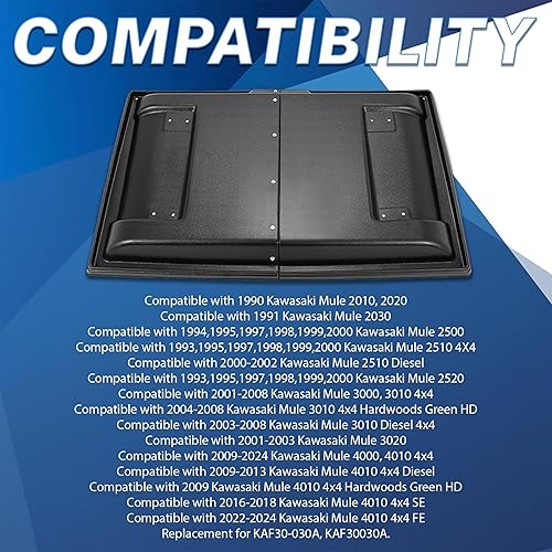 Miniatura 2 de KUAFU Techo Rígido Superior Compatible con Kawasaki Mule 1990-2025 2010 2020 2030 2500 2510 2520 3000 3010 3020 4000 4010 Diesel 4x4 FE SE Repuesto