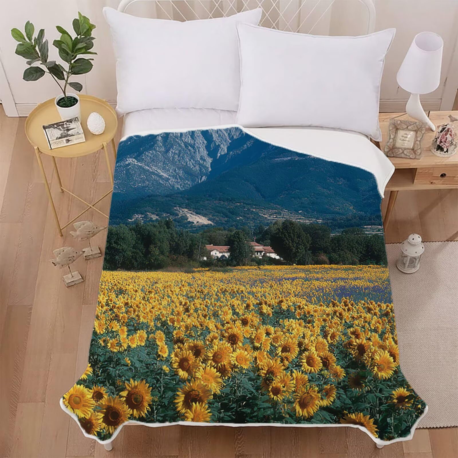 Zimowe koce górskie, kwiat koc sofa zima 140x200cm, miękkie przytulne ciepłe i puszyste dwustronne koce kaszmirowe ciepłe i przytulne uczucie A-4288