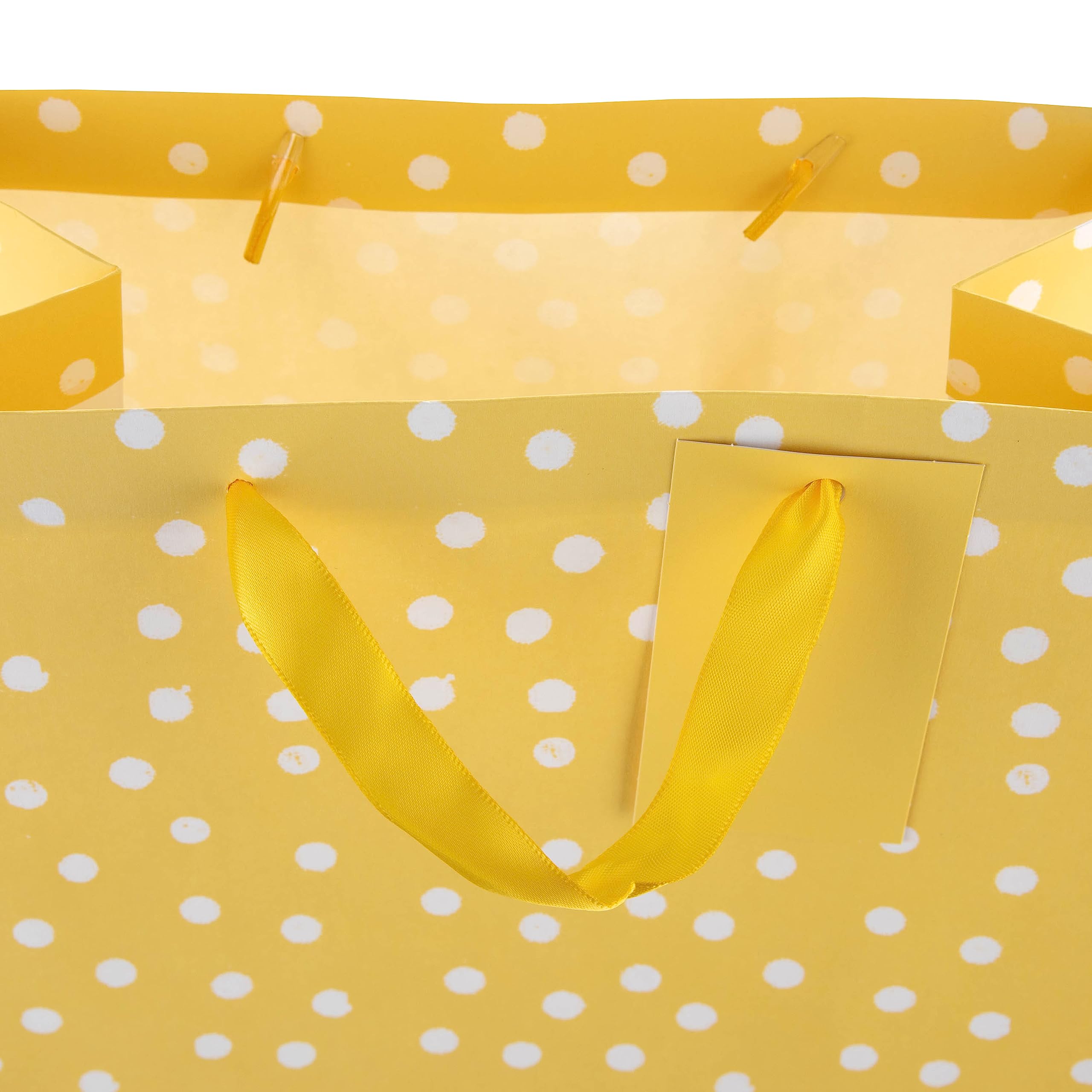 Hallmark Torba na prezent w kropki "żółta i biała" - duża