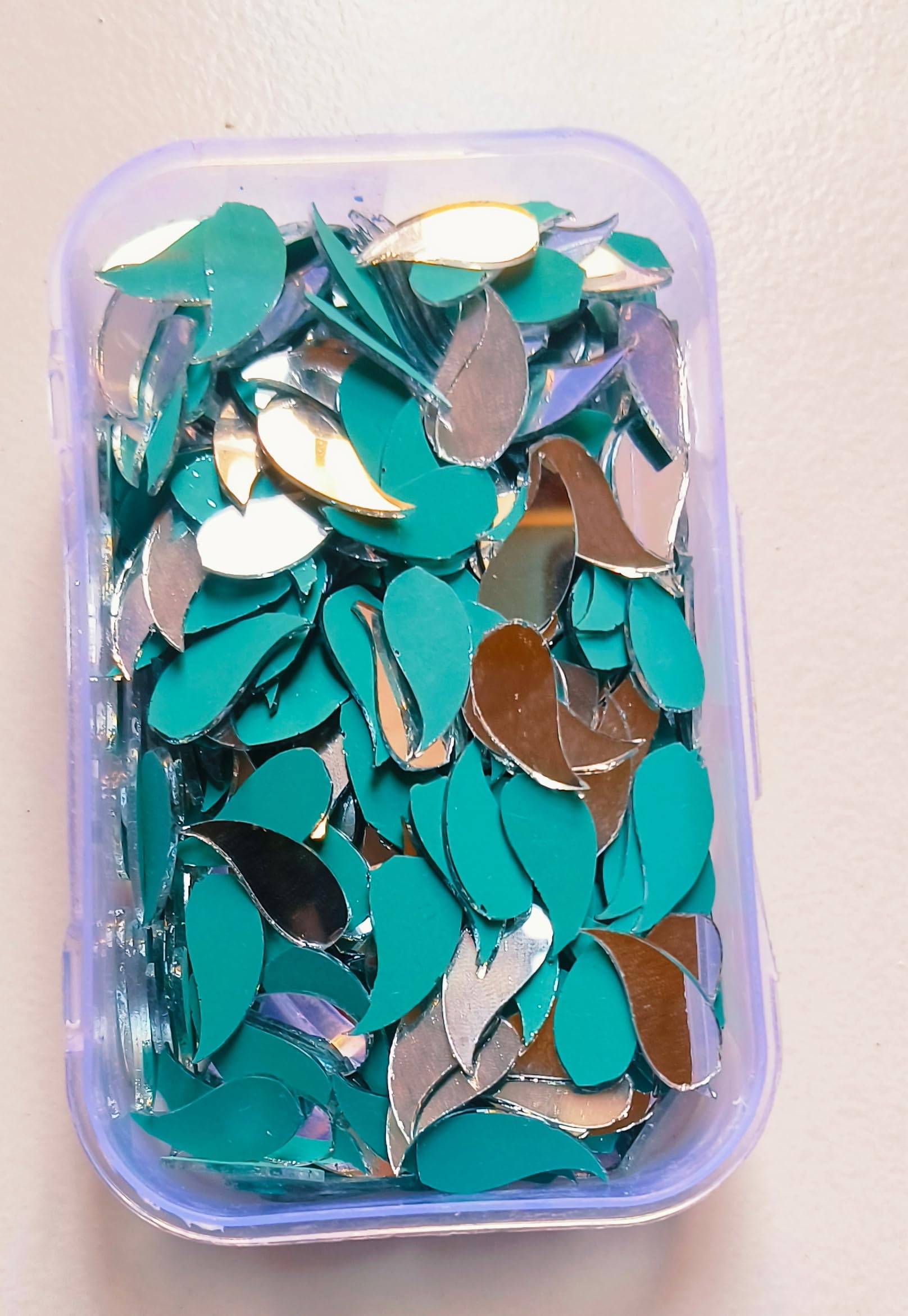 Nihaal Mango Shape Mirrors for Craft Jwellery Makeing Lippan Art Mud Art Decoration Works [ 300 PCS + Glue Cone]-image-11