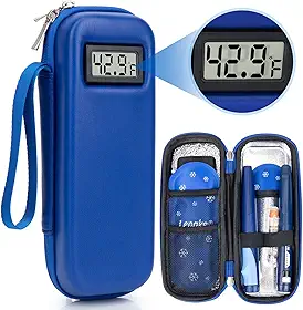 LengKe Estojo de viagem para refrigerador de insulina aprovado pela TSA, estojo de viagem de insulina com exibição de temperatura, estojo de viagem portátil para insulina para bolsa de gelo