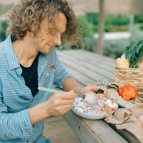 Miniatura 2 de Hemoton Juego de cubiertos de acero inoxidable, utensilios reutilizables portátiles, para viajes, campamento, juego de cubiertos de tenedor,