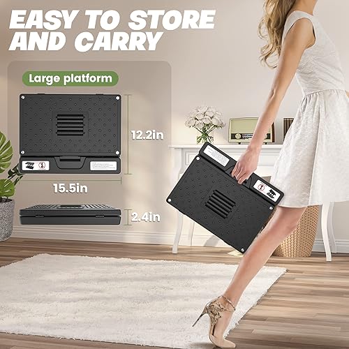 Miniatura 8 de Reposapiés para debajo del escritorio en el trabajo, reposapiés ajustable en altura con rodillo de masaje y almohadilla suave, plegable, ergonómico