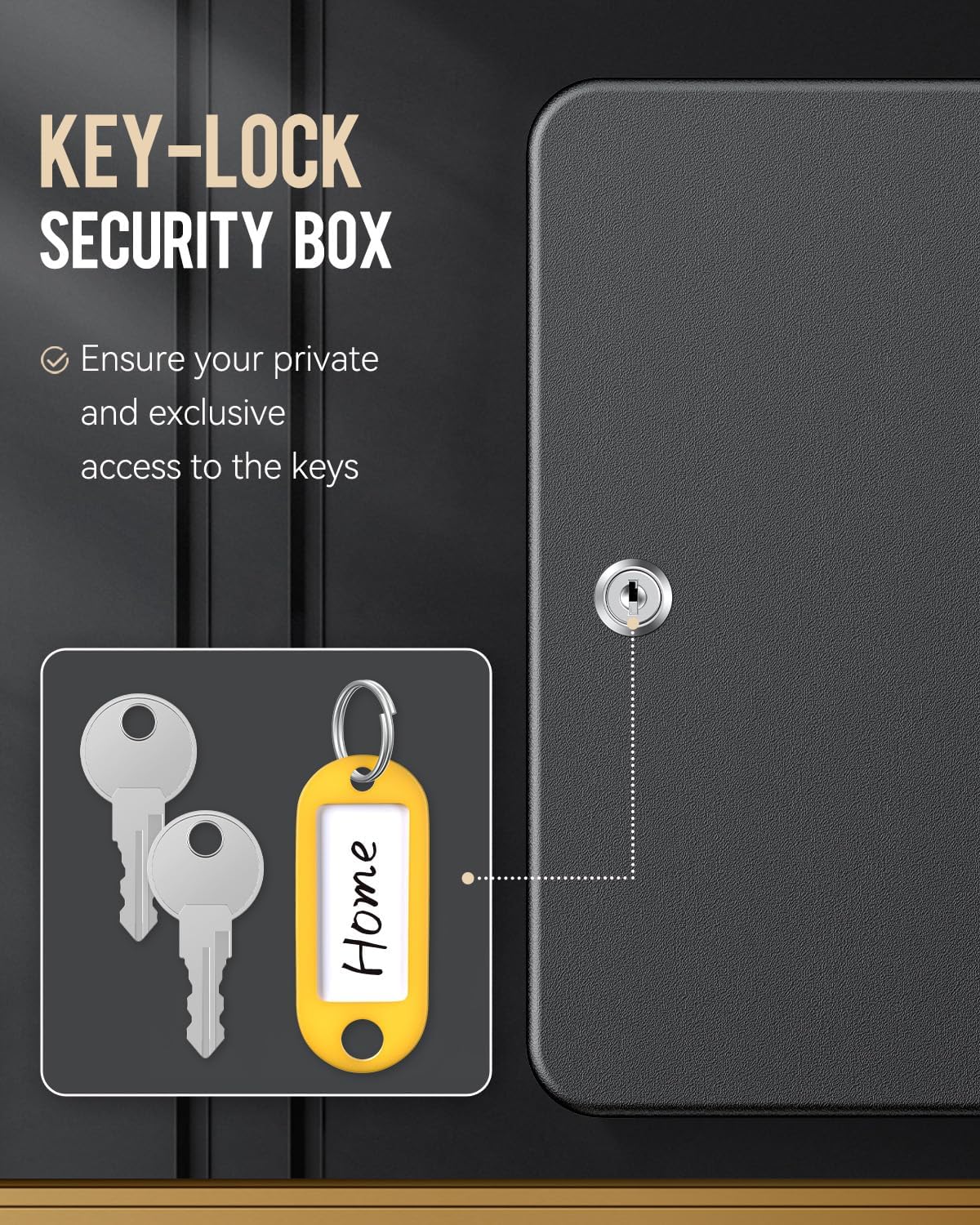 Uniclife 100 Position Key Cabinet with Key Lock Wall Mounted Black Security Storage Box Steel Key Organizer with Colorful Key Tag Labels Stickers and Hooks