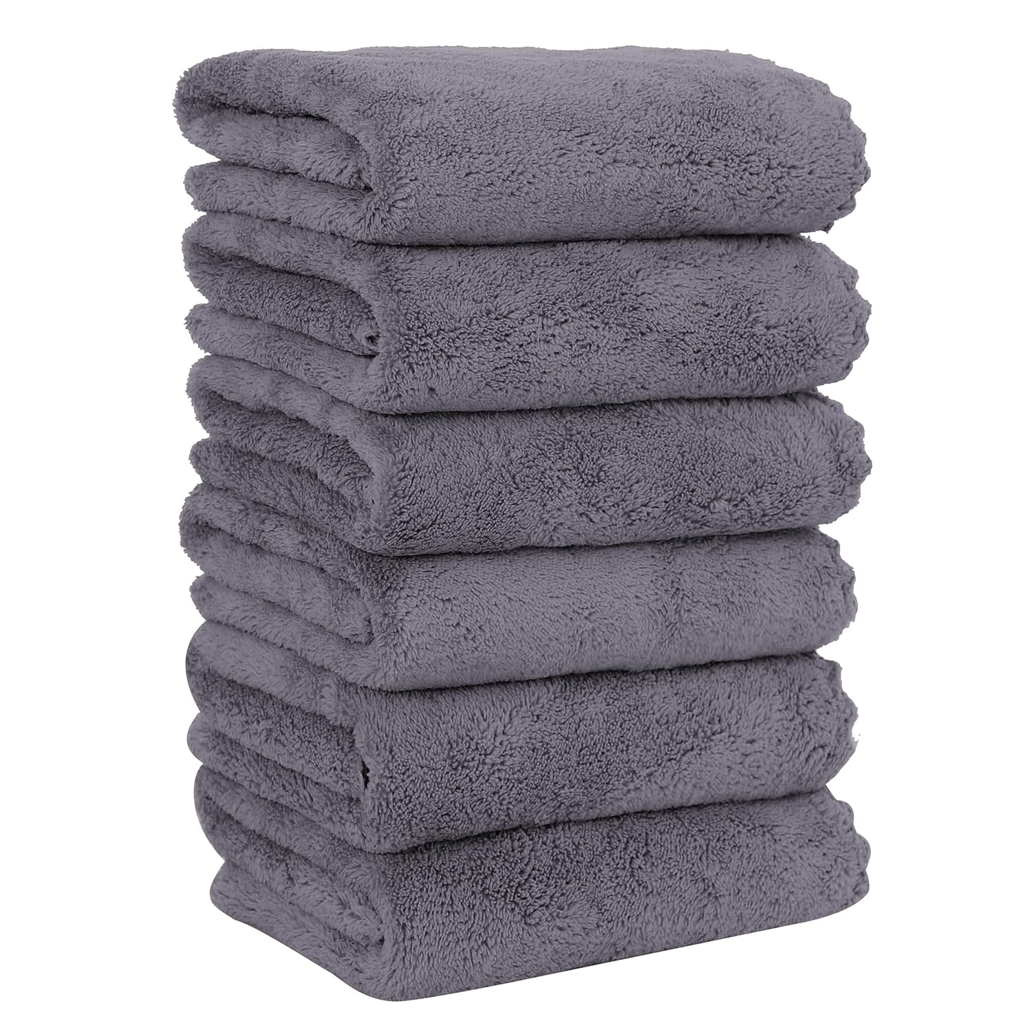 MOONQUEEN 6 Pack Premium Hand Towels - Quick Drying - Microfiber Coral Velvet Highly Absorbent Towels - Multipurpose