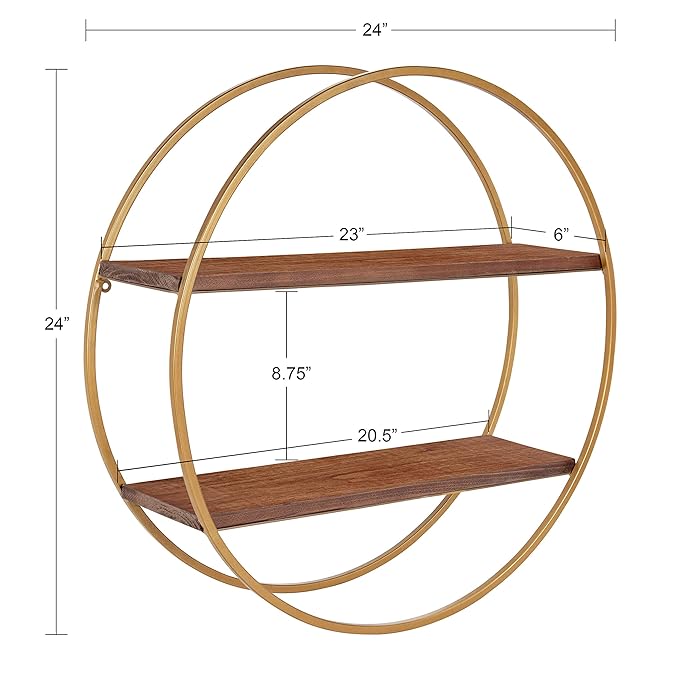 Buy Kate and Laurel Sequoia Modern Round Wall Shelf, 24" Diameter