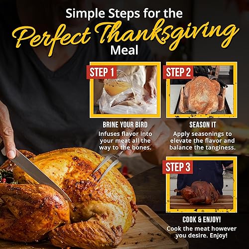 Miniatura 4 de Lane's Kit definitivo de salmuera de pavo con bolsa, kit de salmuera natural de primera calidad con salmuera, bolsa de salmuera XL resistente,