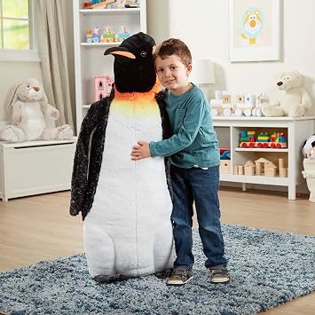 Melissa & Doug Giant Lifelike Plush Emperor Penguin Standing Stuffed Animal (3.4 Feet Tall)