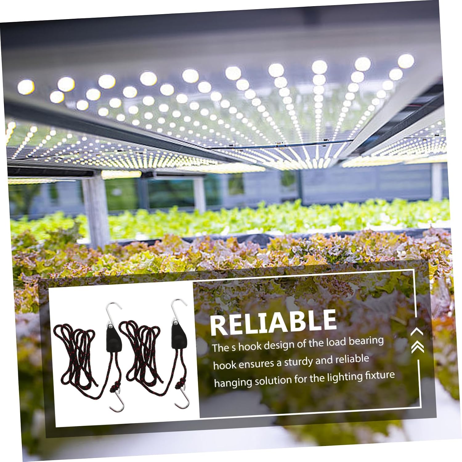 SUPVOX 2Pcs Adjustable Load Bearing Rope Hook with S-Hook and Rope for Tent Light Hanging Plant Grow Light Hanger for Indoor Gardening and Camping Supplies