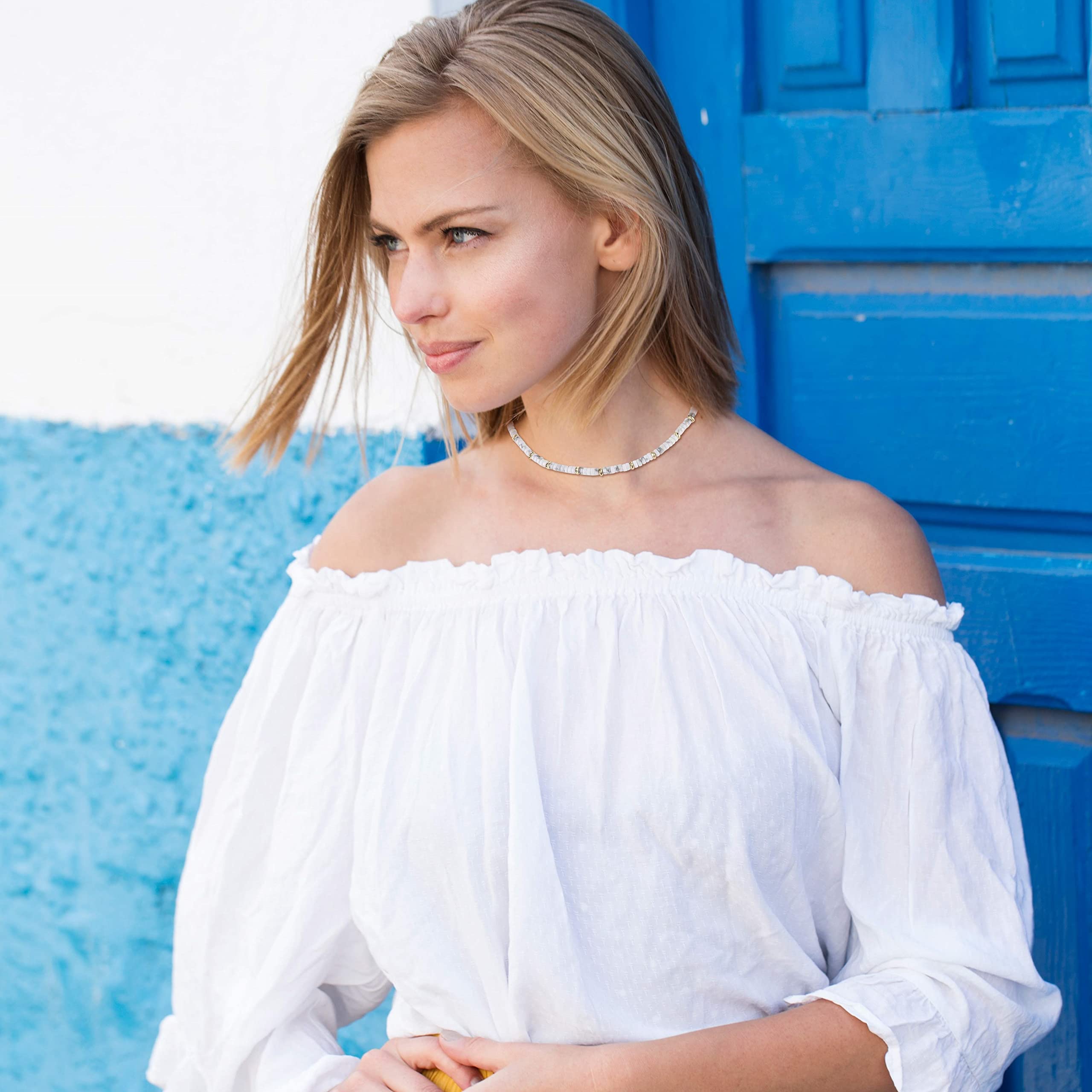 COAI Collier Ras de Cou Femme, Collier Perle Femme, Bijoux Bohème