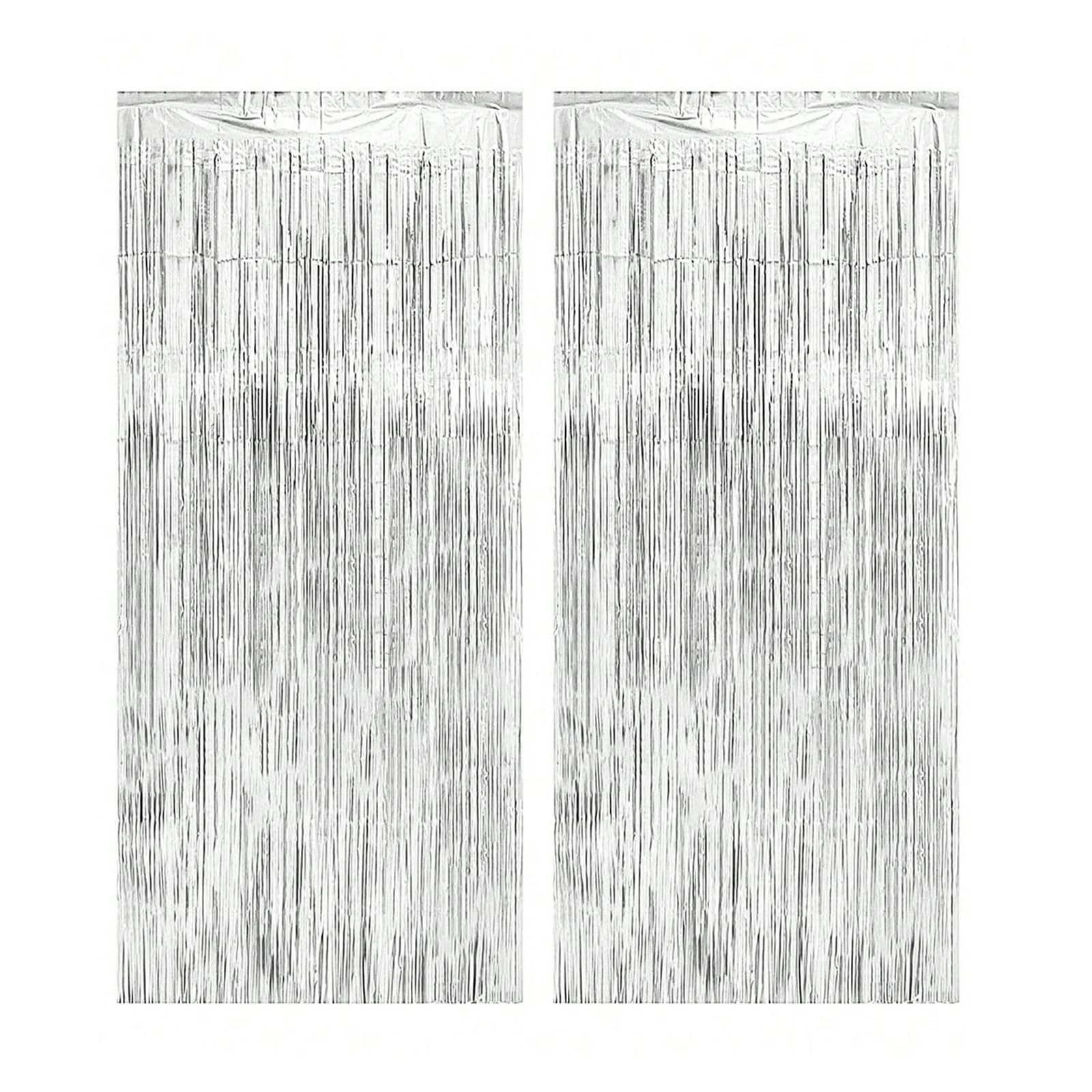 EnxJire Fringe Backdrop Curtain 2Pcs 2m Tinsel Curtain Wedding Party Tassel Background Decorations Bridal(Color 4)