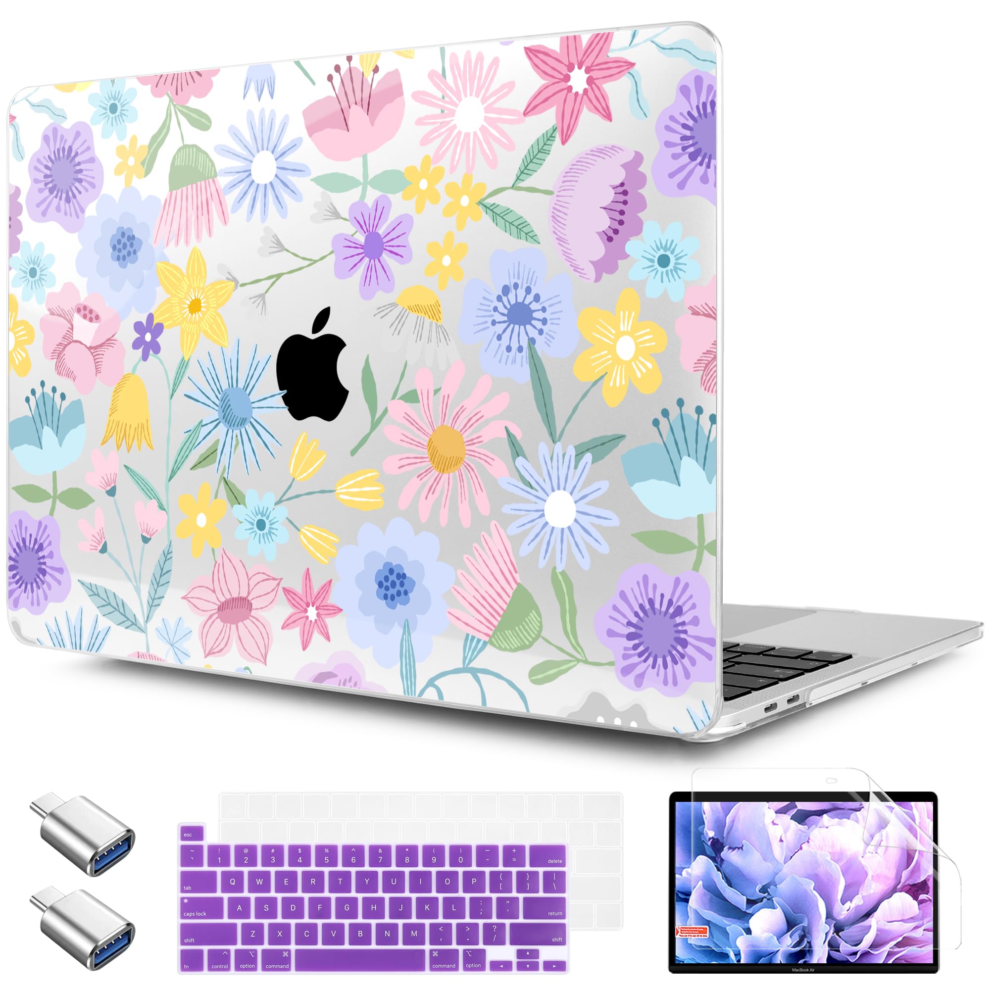 TWOLSKOO Compatible with MacBook Pro 13 inch Case 2023-2016 A2338 M2/M1 A2251 A2289 A2159 A1989 A1706, Plastic Hard Shell Cover & Keyboard Skin &
