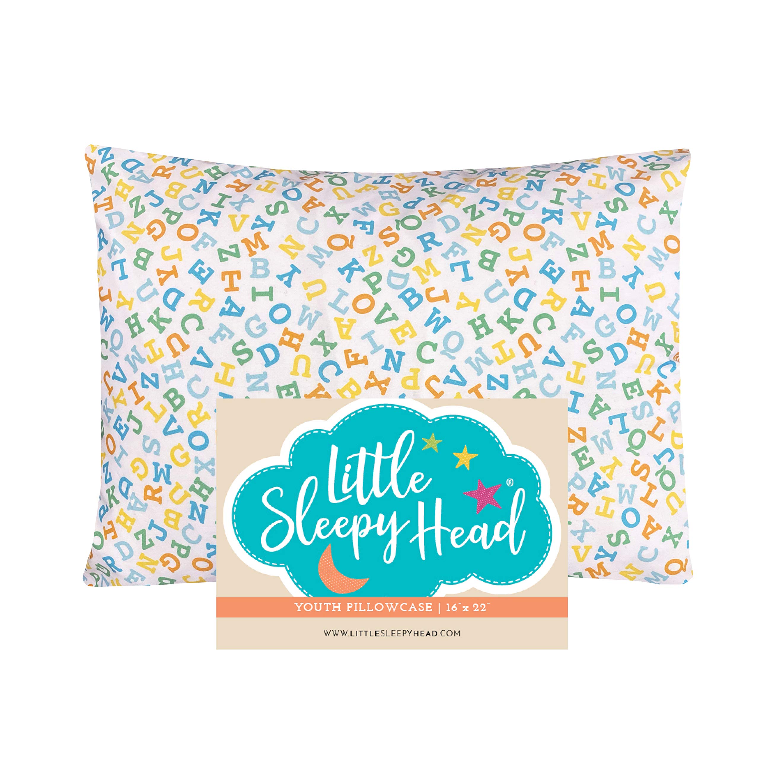 Little Sleepy Head Youth Pillow Case - 100% Made Cotton & Hypoallergenic Pillow Case - Snug Fit Envelope Pillowcase Enclosure - Youth Pillow 16x22
