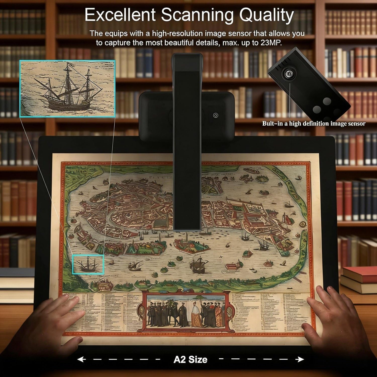 Visualizador de cámara de documentos con escáner de alta resolución, soporte flexible, Plug & Play para ventanas, ideal para enseñanza, reuniones y oficina en casa
