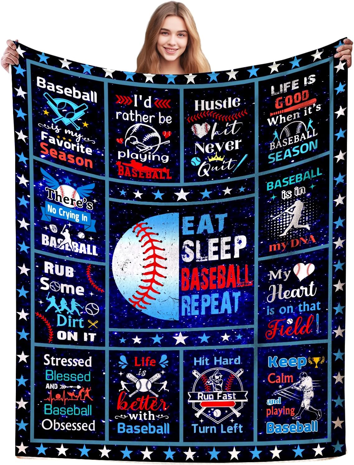 Baseball Blanket Gifts for Boys Kids Men Adults,Outdoor Baseball Stuff Baseball Throw Blanket Coach Gifts for Baseball Player Baseball Lover Team 50"x40"