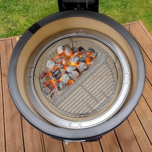 Miniatura 5 de onlyfire #8554 Cesta de ceniza de carbón de acero inoxidable para parrillas de cerámica de huevo verde grande grande