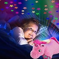 Vista 5 de Pillow Pets Colorful Pink Unicorn Sleeptime Lite 11" Stuffed Animal Plush Nightlight