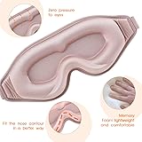 WLLHYF Silk Sleep Mask, 3D Stereo Deep Sleep Eye Mask Comfortable Adjustable Cute Block Out Light Eye Covers for Man and Woman All Night Sleep (Pink) - 5