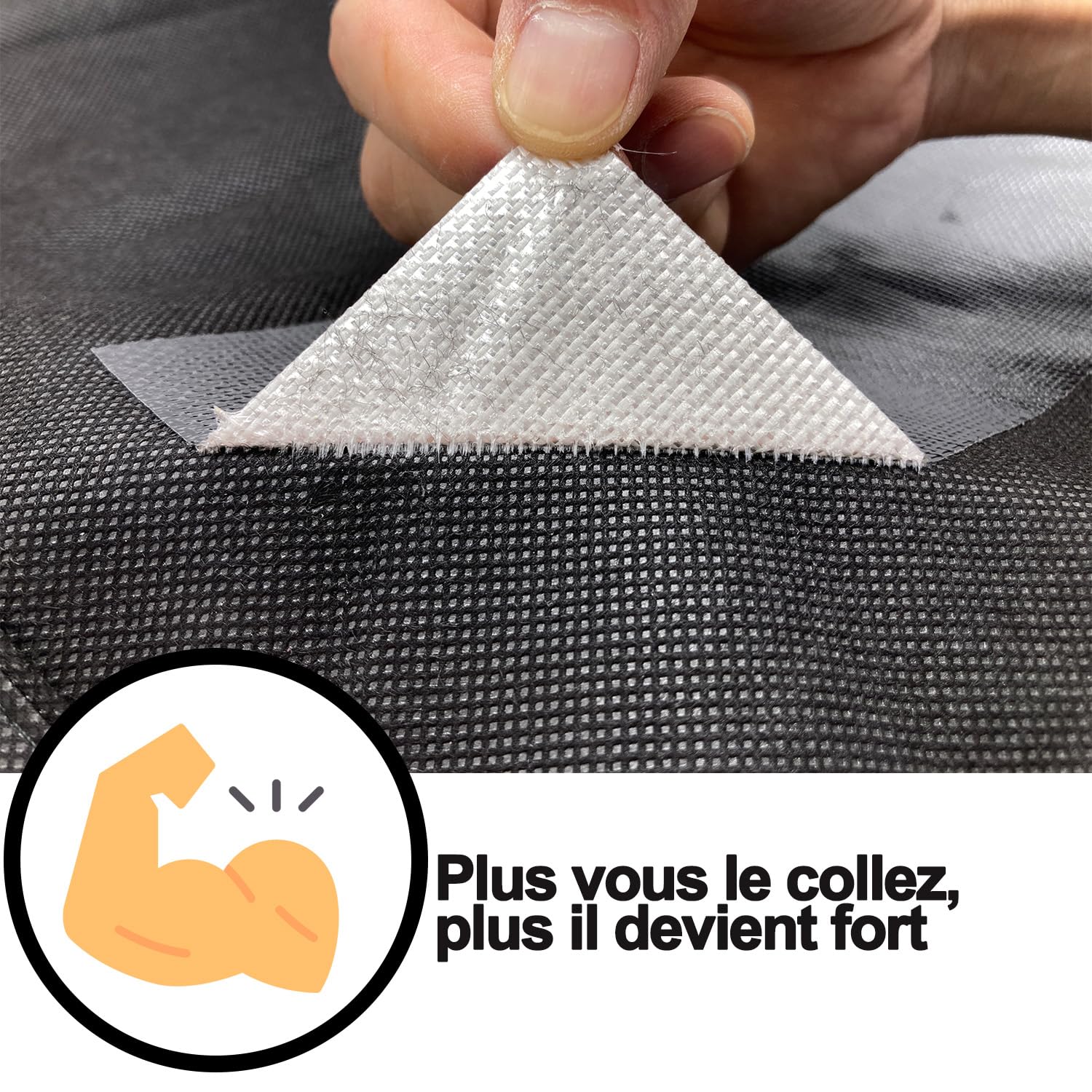 Ruban de réparation imperméable pour auvent bâche toile tente 7.6cm × 6m noir résistant UV