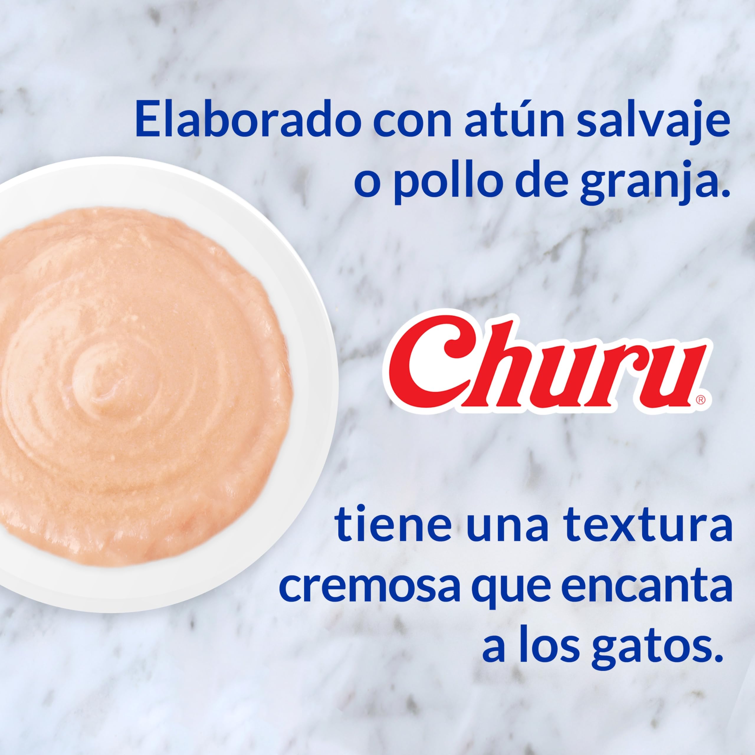 INABA Churu Gatos - Receta de Pollo - Snacks Saludables - Premios con Textura Cremosa - Sin Cereales, Sin Conservantes, Sin Colorantes - Sólo 6 Cal - 56g (4x14g)