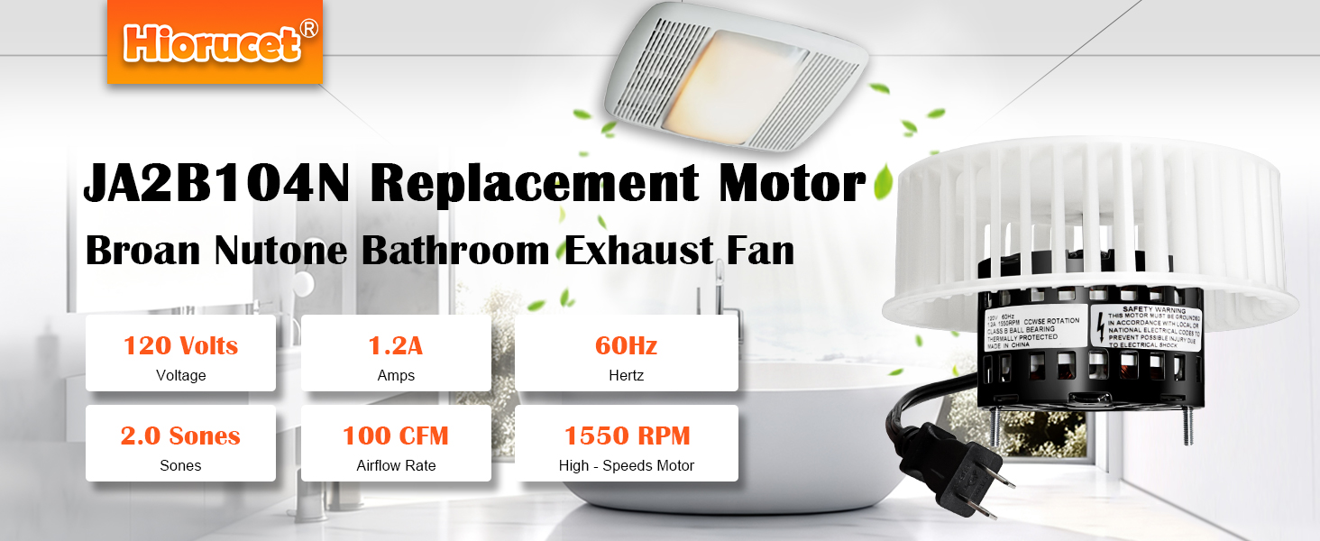 Amazon.com: Hiorucet JA2B104N Fan Motor & Blower Wheel for Broan