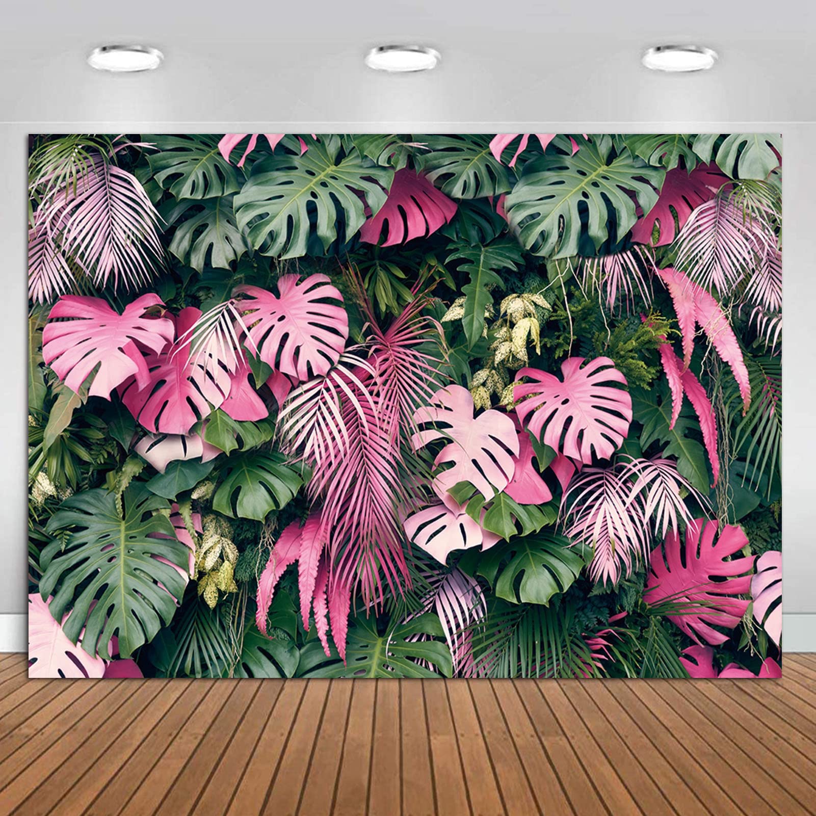 CGXINS 9X6FT Tropical Palm Leaves Picture Photography Backdrop for Hawaiian Luau Party Decorations Jungle Safari Plants Photo Background Birthday Baby