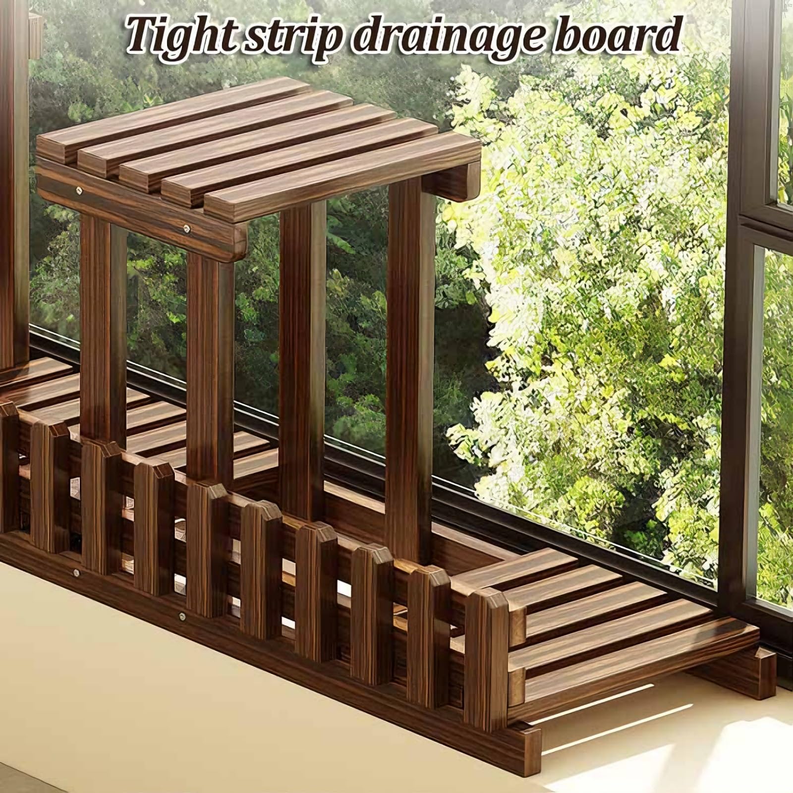Étagère d'angle à 3 niveaux en bambou pour fleurs en pot, organisateur de rempotage pour jardin, terrasse, véranda et balcon