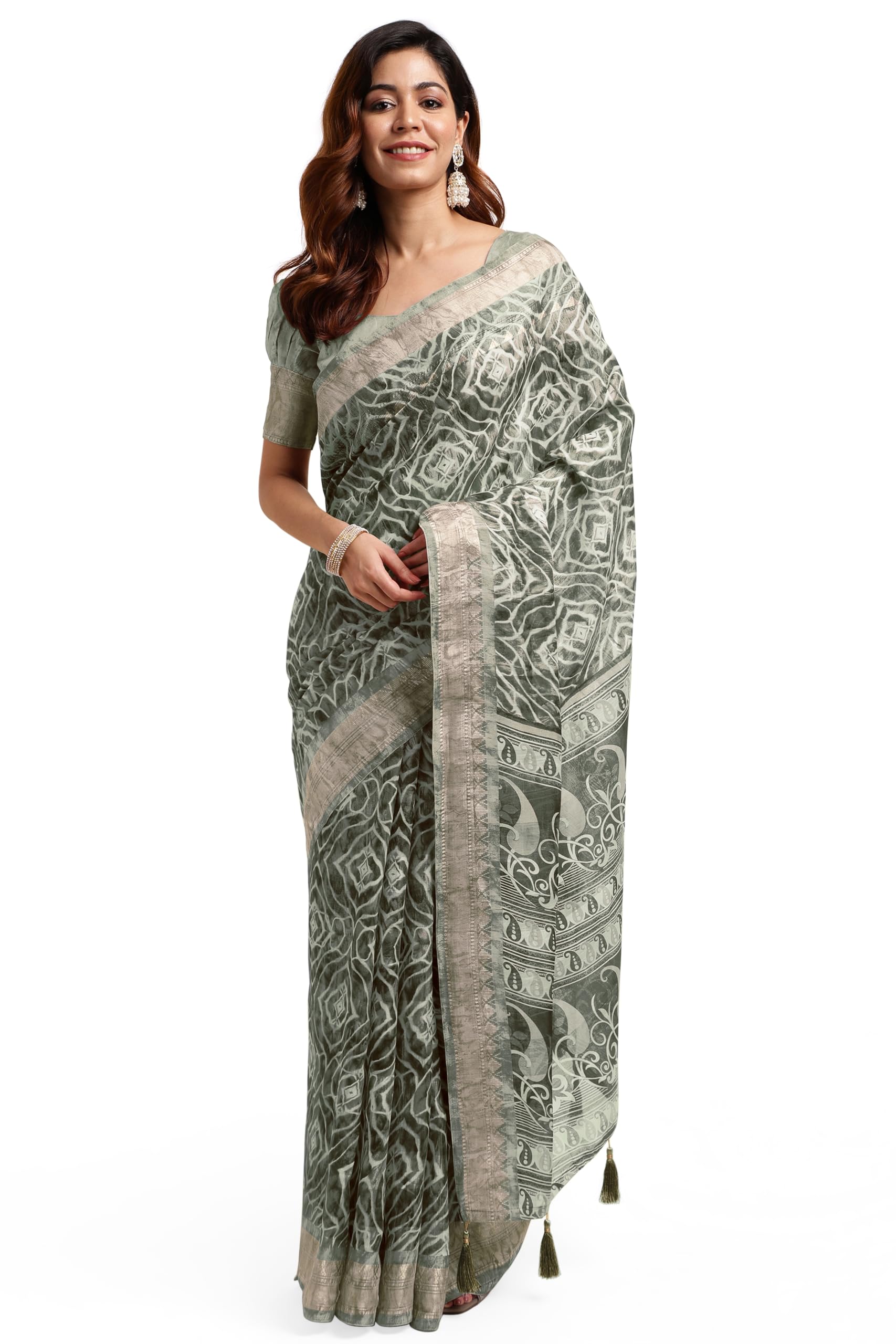 mirchi fashion 1 Minute Drape Pre-Stitched Cotton Silk Saree with Pocket || Batik Block Printed Saree for Women || Traditional Saree for Wedding Guest & Social Events-picture-36
