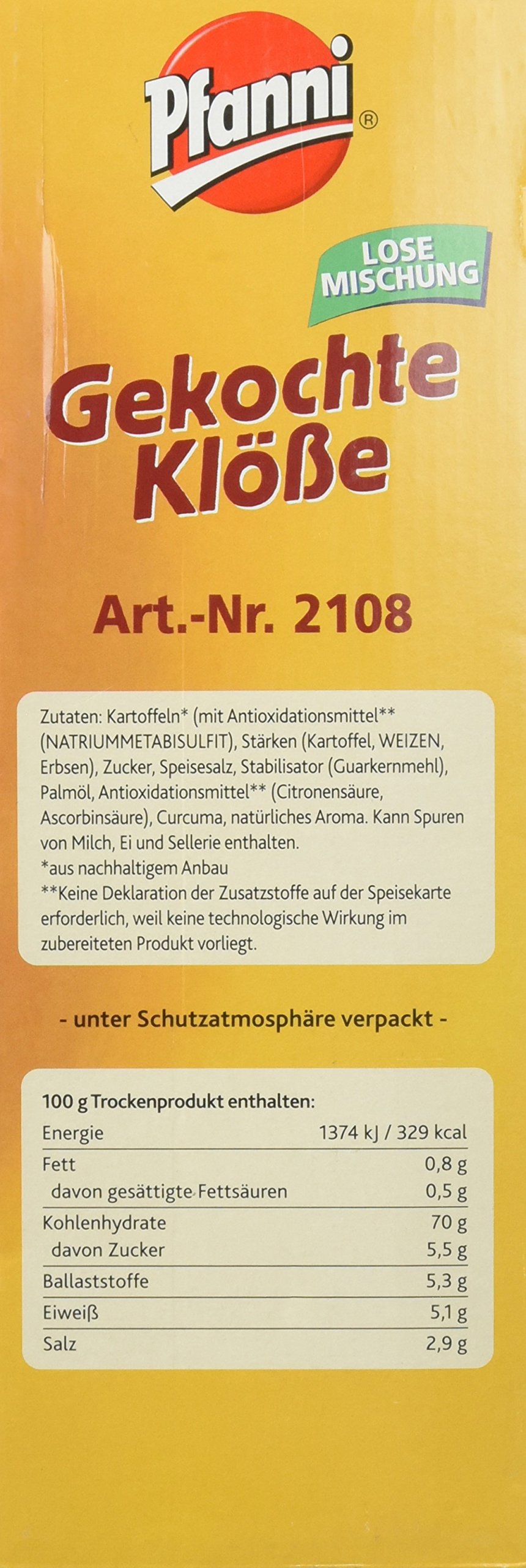 Pfanni Gekochte Klöße 2.5 kg, 1er Pack (1 x 2.5 kg)