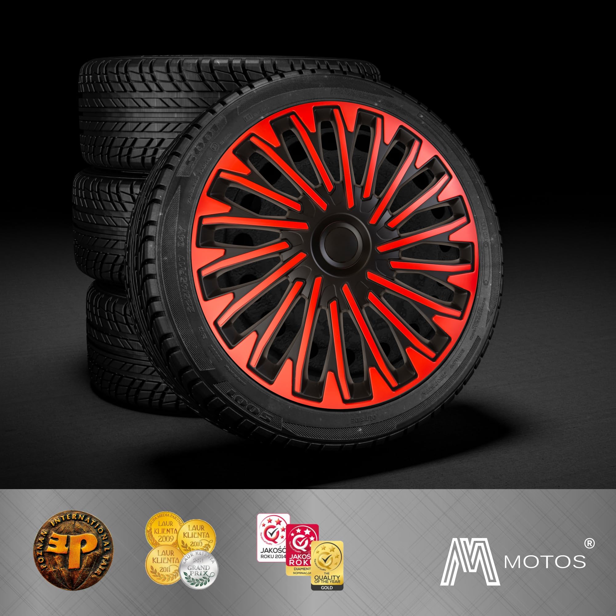 M MOTOS Jeu de 4 enjoliveurs 15 Pouces - Riez des Rayures avec Ces enjoliveurs 15 Pouces Souples et légers. Facile à Installer, Aucun Outil nécessaire, Protection Contre la décoloration!