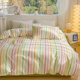 LIWHENHAO Striped Duvet Cover Queen