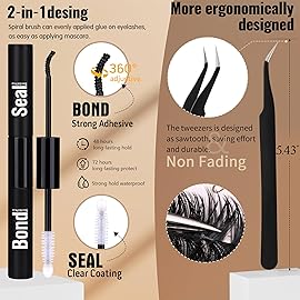 Geeneiya Volume Lash Clusters Kit DIY Lash Extension Kit D Eyelash Extensions with Lash Bond and Seal Tweezers,10-14mm Eye Corner Eyelashes and 16-18MM Cluster Lashes 300Pcs
