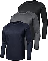 LalaHook 3 Pack Men's Long Sleeve Quick Dry UPF 50+ Sun Protection Shirts - Moisture Wicking for Fishing Hiking Gym Workouts