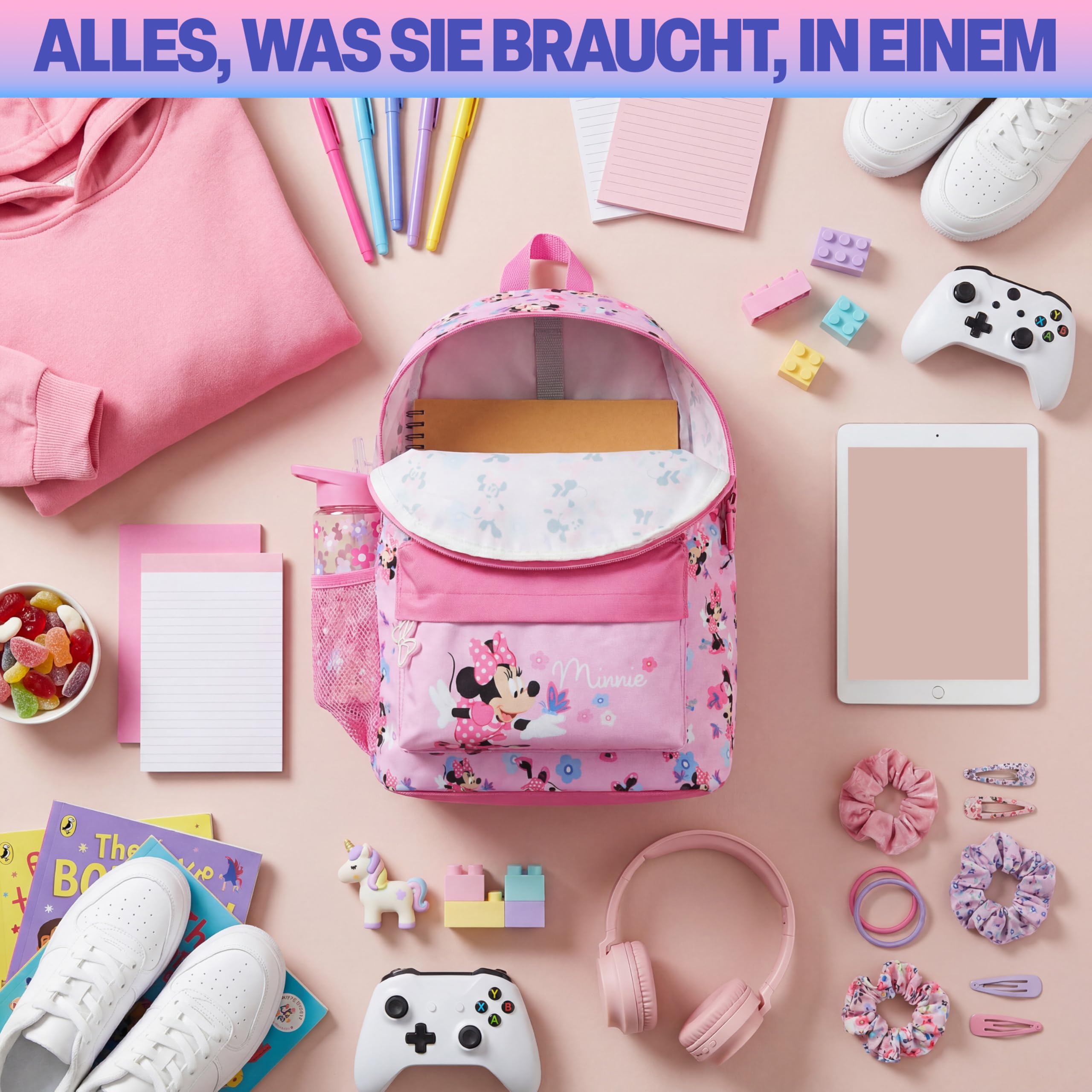 Get Trend Disney Kraina Lodu, Księżniczki, Myszka Minnie, Psi Patrol, zestaw plecaków dla dziewcząt, 2 szt., lekki plecak szkolny z butelką na wodę 500 ml, sportowa torba podróżna, duży plecak szkolny
