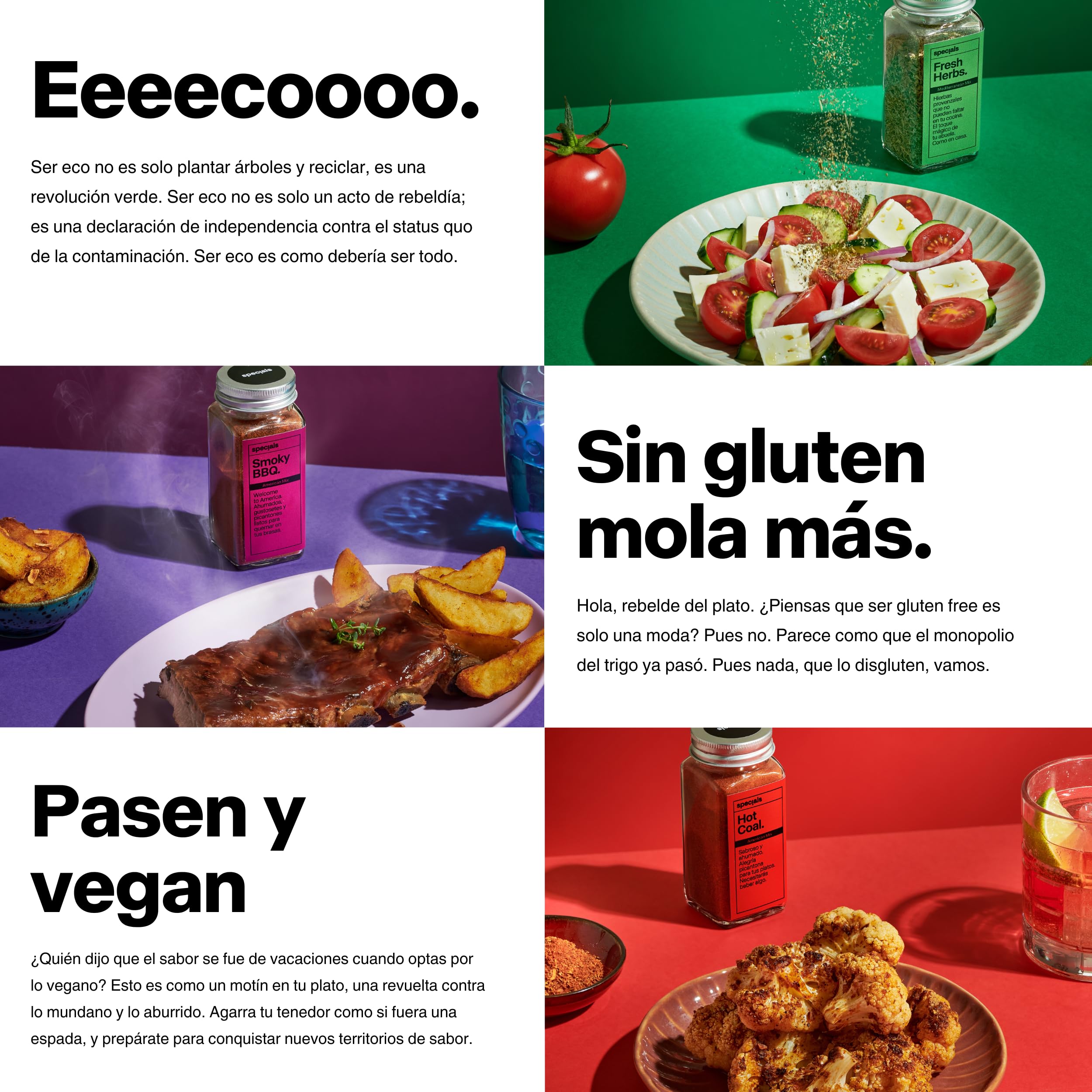Set de Especias Gourmet para Cocinar Specials Foods - Sazonador con Curry, Ajo, Cayena para Pescado, Cerdo, Pollo y Verduras (Pack Spicy)