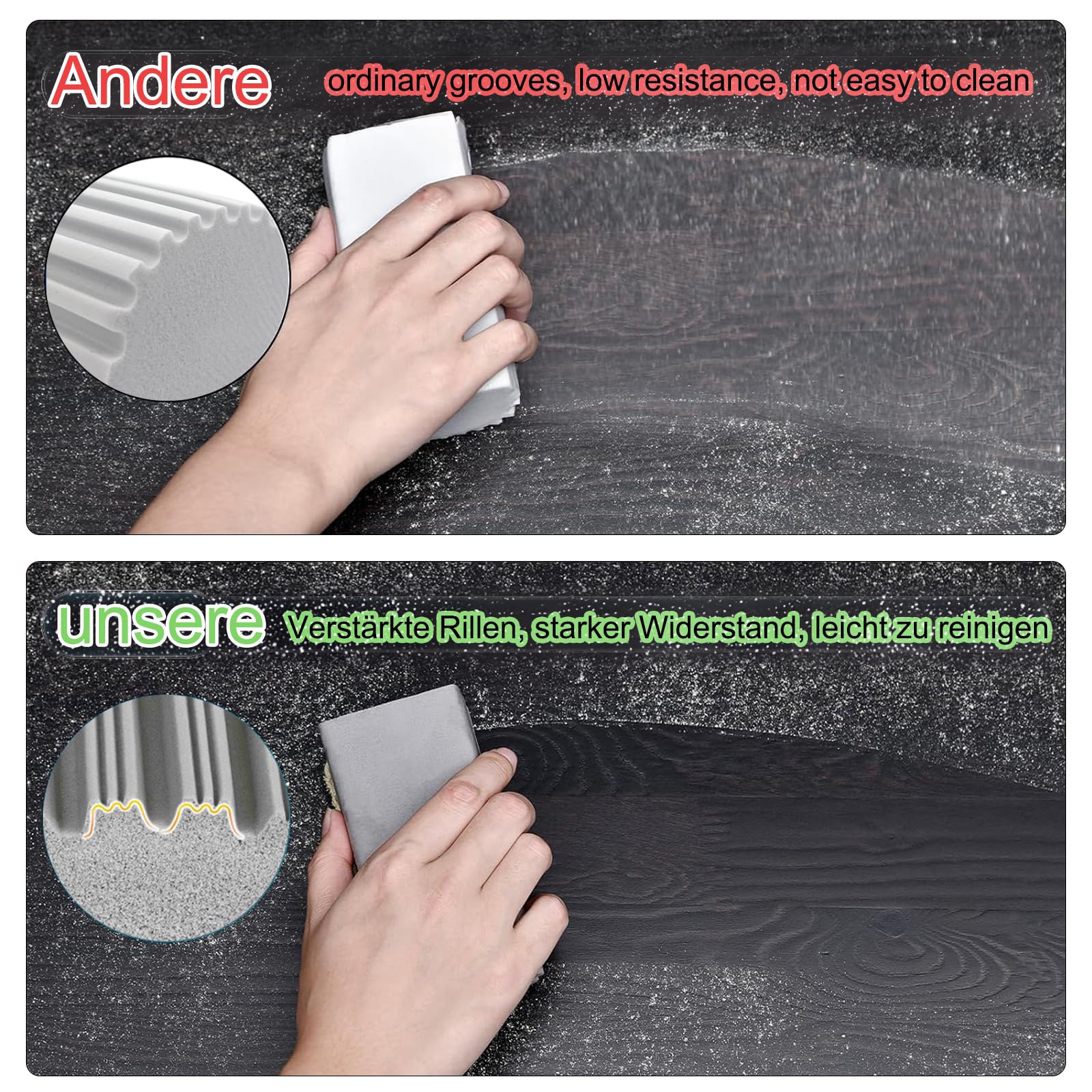 ACONDE 5 sztuk Damp Clean Duster, gąbka do kurzu wielokrotnego użytku, miotełka do wilgotnego kurzu, do czyszczenia żaluzji, szkła, otworów wentylacyjnych