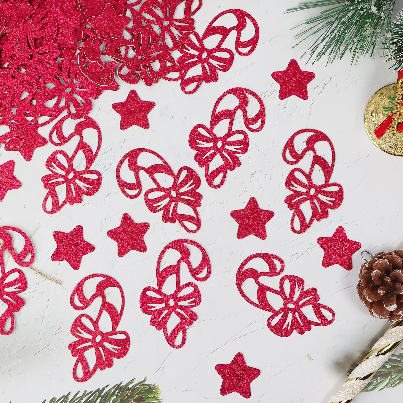 600 stuks confetti, strooidecoratie, glitter, kerstdecoratie