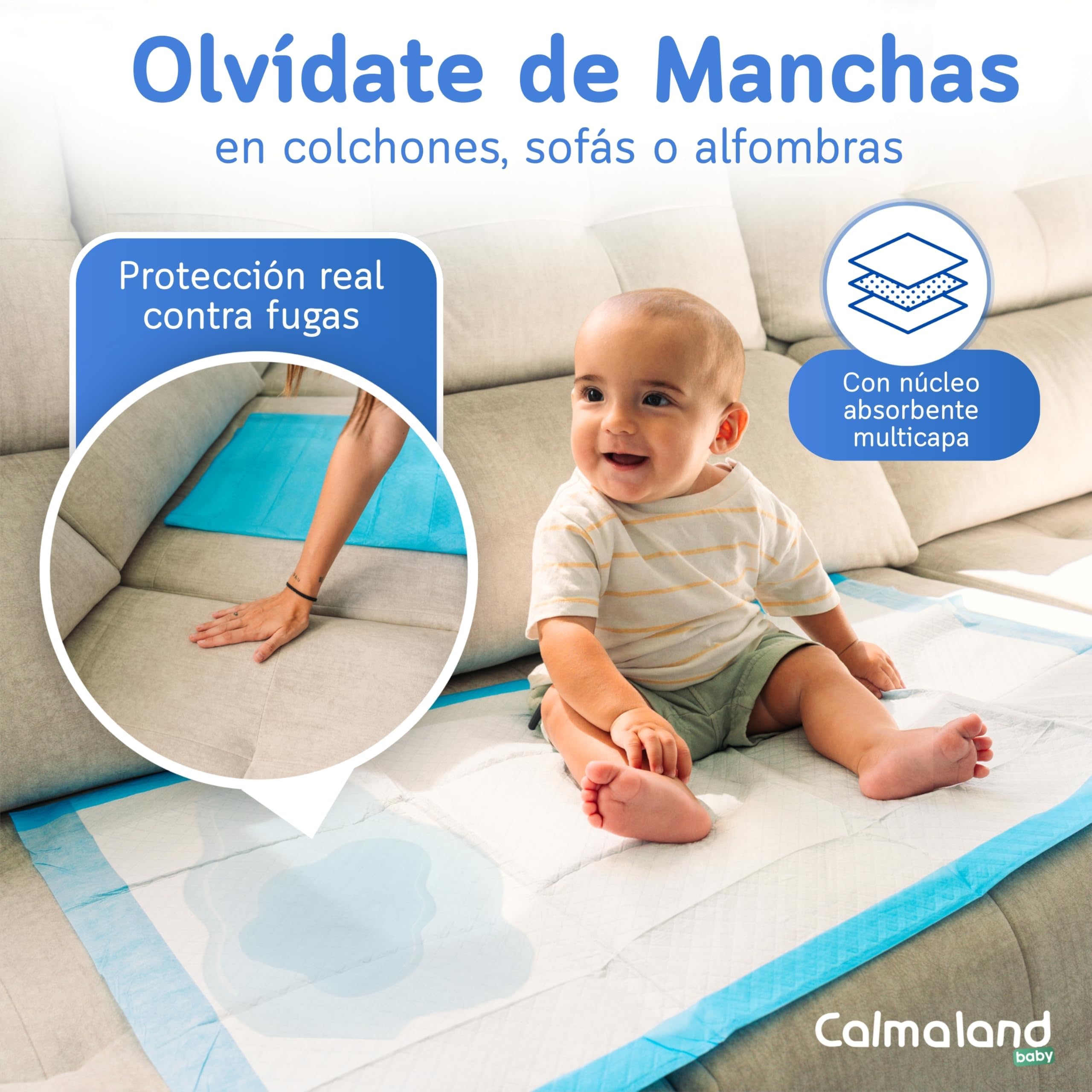 Cambiadores Empapadores Cama 60x90 cm para Bebés - 90 Unidades – Alta Absorción, Antifugas y Control de Olores – Desechables para Incontinencia, Cambio de Pañal o Postoperatorio.