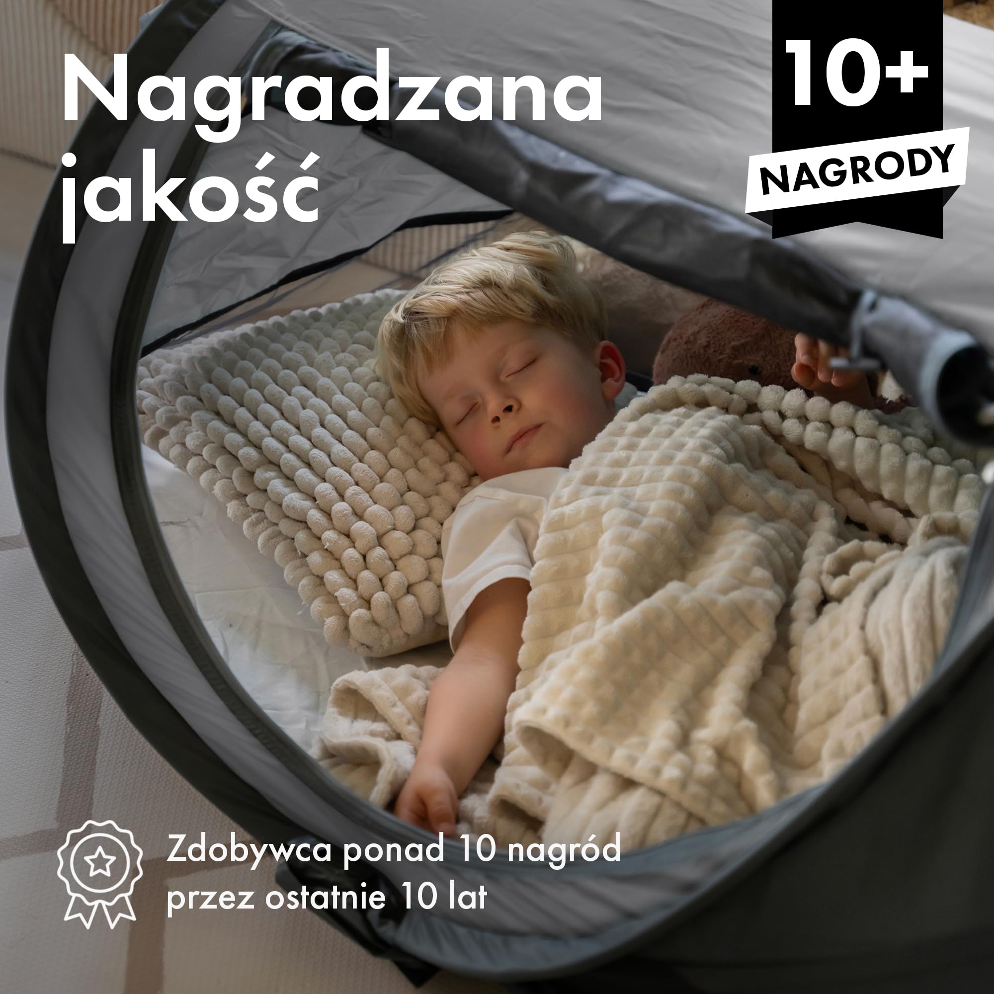 Deryan Łóżeczko podróżne Peuter Luxe srebrny, PL-srebrny
