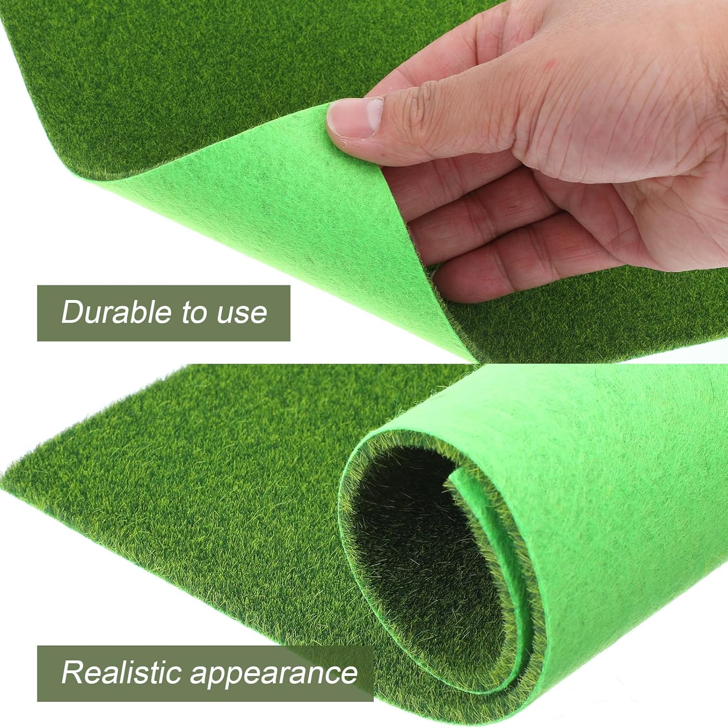 Kifmurase 12 Pack Artificial Grass Mat, 12 x 12 Inch Synthetic Turf Tiles Outdoor Fake Grass Square Mats, Artificial Grass Rug for DIY Craft Miniature Garden, Pet Pads