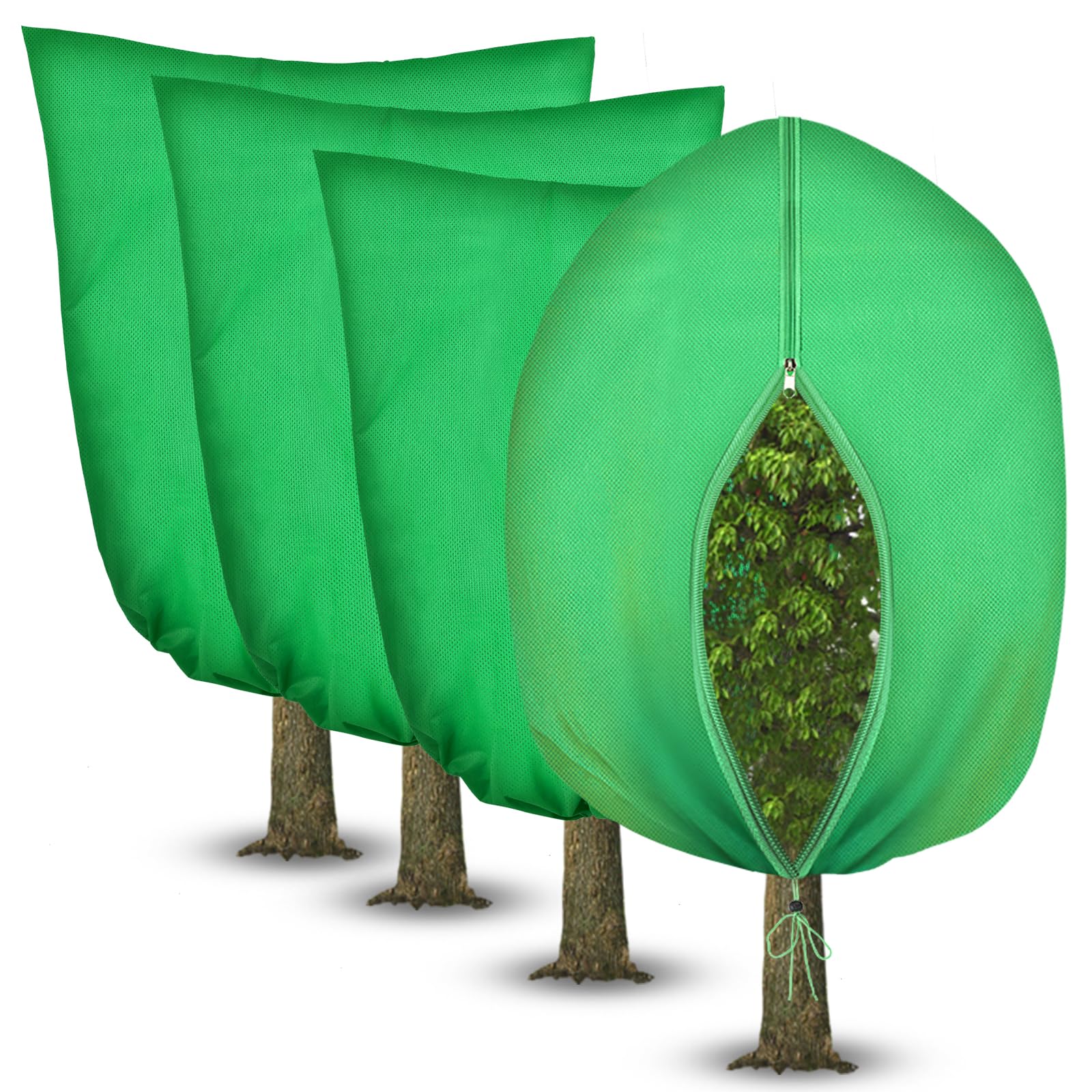 Paquete de 4 cubiertas gruesas para plantas, protección contra la congelación para invierno, 71 x 47 pulgadas, mantas grandes de tela para plantas al aire libre, protección contra heladas de árboles