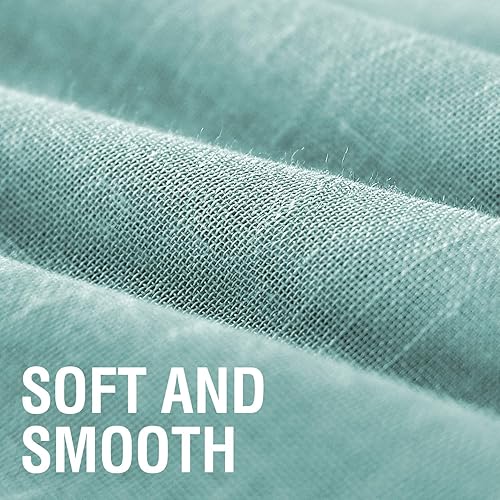 Miniatura 4 de H.VERSAILTEX Cortinas transparentes de lino natural de 63, 72, 84, 95 pulgadas  169, 182.88, 213.36, 241.3 cm. de largo  Juego de cortinas